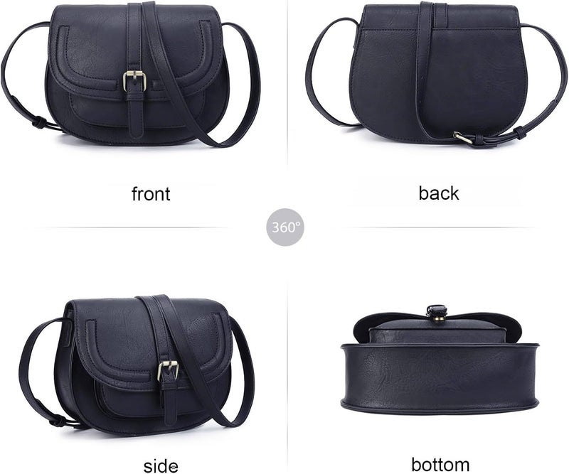 AFKOMST Crossbody Bags for Women,Small Saddle Purse and Boho Cross Body Handbags,Vegan Leather - Image 2